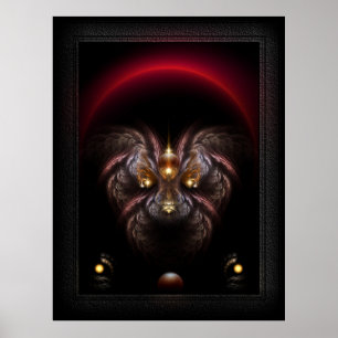Alkarian Poodle Fantasy Fractal Portrait Poster