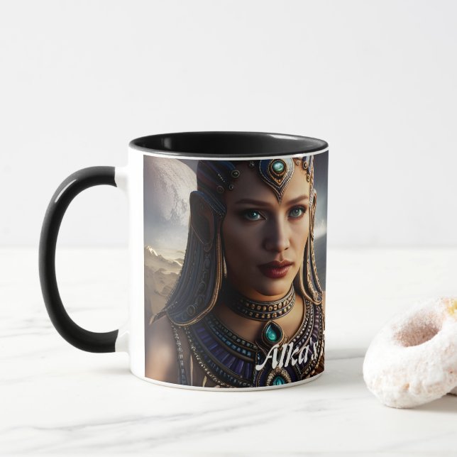 Alka's Morning Tea Personalised Customisable Mug (With Donut)