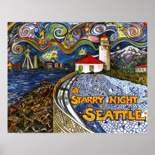 Alki Point Lighthouse Poster