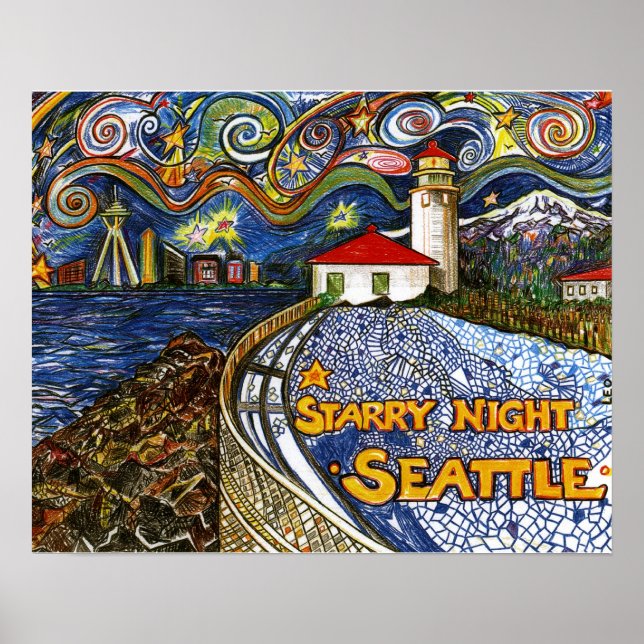 Alki Point Lighthouse Poster (Front)