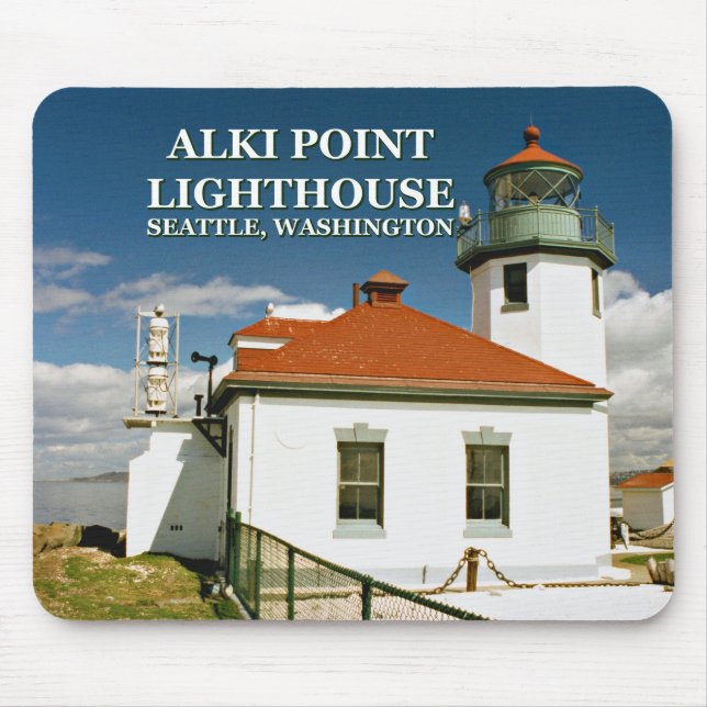 Alki Point Lighthouse, Seattle Washington Mousepad (Front)