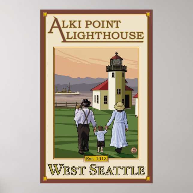 Alki Point Lighthouse - West Seattle, WA Poster (Front)