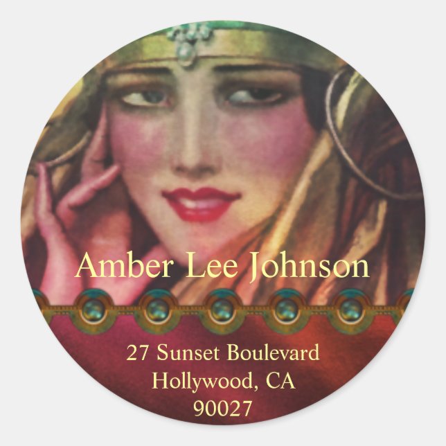 Alkmaar Kashmir in Red & Gold Classic Round Sticker (Front)