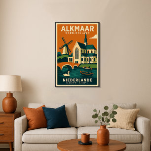 Alkmaar Nord Holland Niederlande Reiseplakat Poster