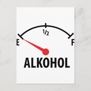 Alkohol Tankanzeige Postcard
