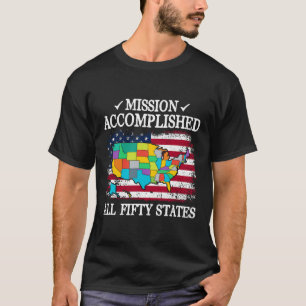 All 50 States Mission Accomplished Visit All 50 Us T-Shirt