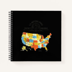 All 63 US National Parks Map - U.S. National Park Notebook