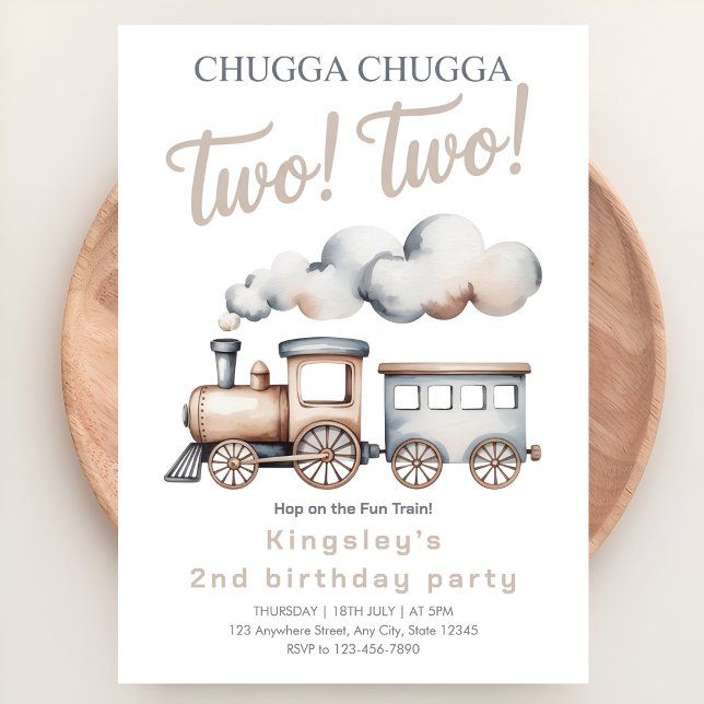 All Aboard! 2nd Birthday Train Party Invitation (Creator Uploaded)