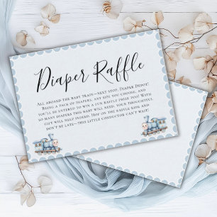All Aboard Baby Train Diaper Raffle Baby Shower Enclosure Card