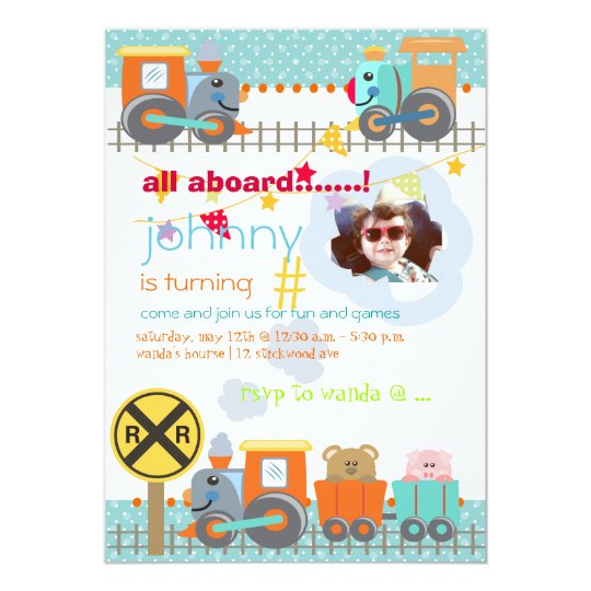 All aboard, choo choo/ birthday party invitations