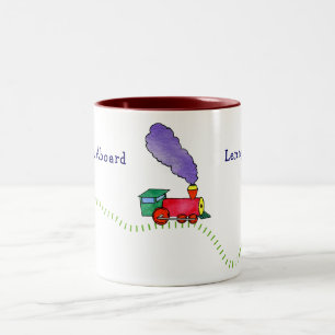 All Aboard Choo Choo Train Two-Tone Coffee Mug
