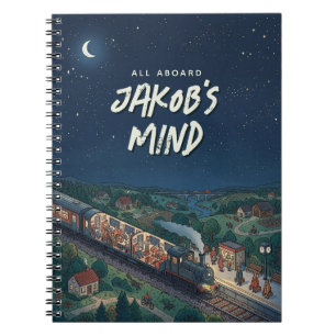 All Aboard Night Train Personalised Thought  Notebook