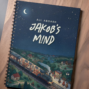 All Aboard Night Train Personalised Thought  Notebook