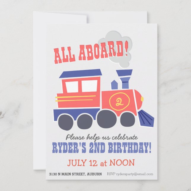 All Aboard Party Invite (Front)