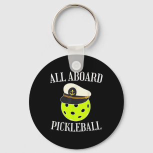All Aboard Pickleball Ship Boater Boating Captain Key Ring