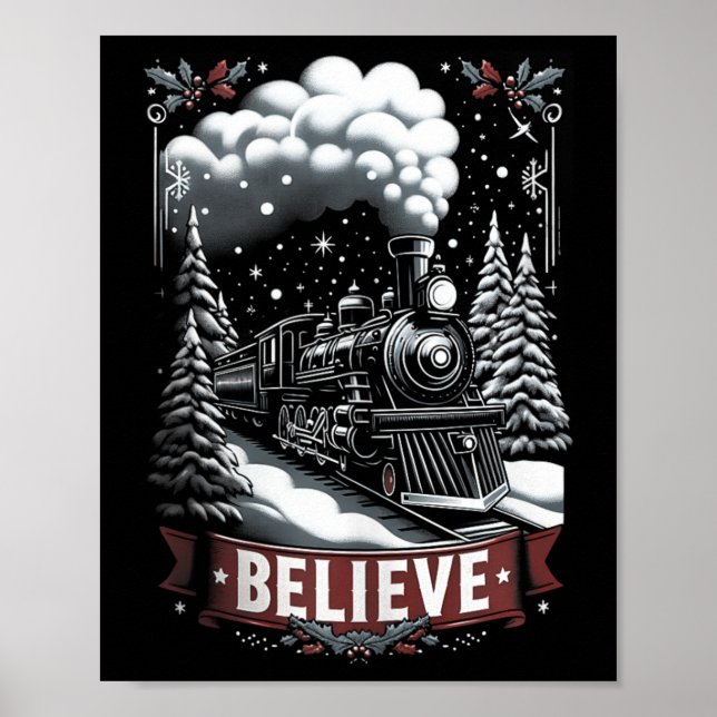 All Aboard Polar Express Christmas North Pole Xmas Poster (Front)