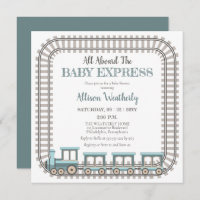 All Aboard the Baby Express Train Boy Baby Shower
