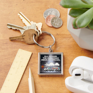 All Aboard the Christmas Mince Pie Special Key Ring