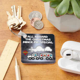 All Aboard the Christmas Mince Pie Special Key Ring