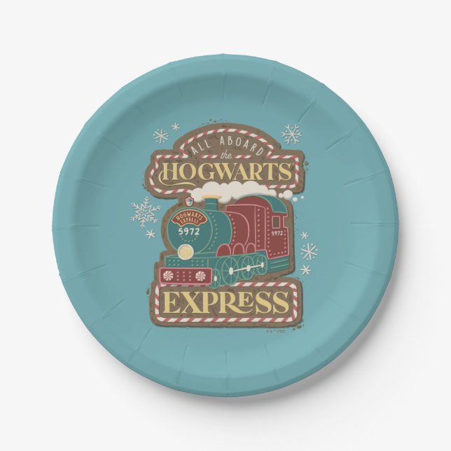 All Aboard the HOGWARTS™ Express Christmas Cookie Paper Plate (Front)