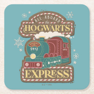 All Aboard the HOGWARTS™ Express Christmas Cookie Square Paper Coaster
