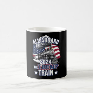 All Aboard The Trump Train Trump 2024 Patriotic US Coffee Mug