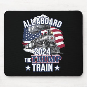All Aboard The Trump Train Trump 2024 Patriotic US Mouse Pad