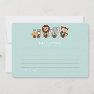 ALL ABOARD Train Fiesta Birthday Time Capsule Note Card