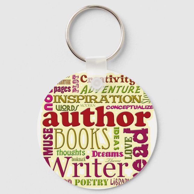 All About Authors red Key Ring (Front)