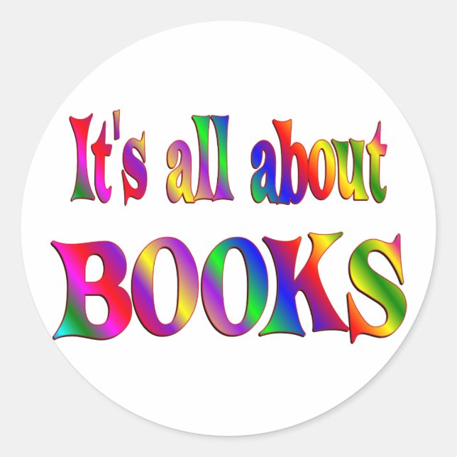 All About Books Classic Round Sticker (Front)