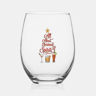 All About Christmas Spirits Cocktails Whiskey Star Stemless Wine Glass