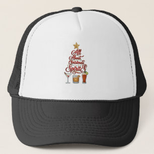 All About Christmas Spirits Cocktails Whiskey Star Trucker Hat