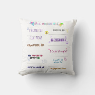 All About Me Customise it Cushion