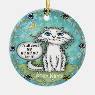 All About Me Scraggles Cat  Ceramic Ornament