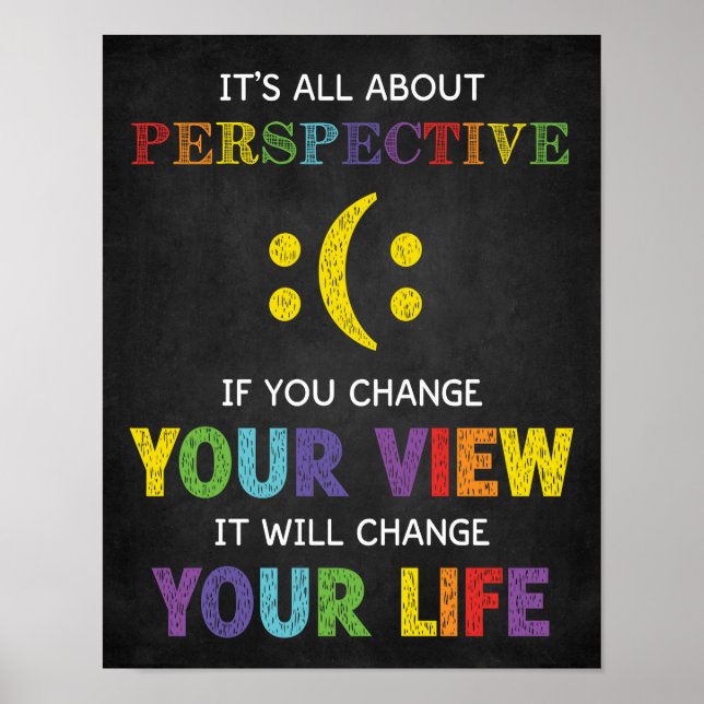 All About Perspective Classroom Motivational Poster (Front)