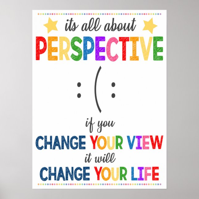 All About Perspective Rainbow Classroom Poster (Front)