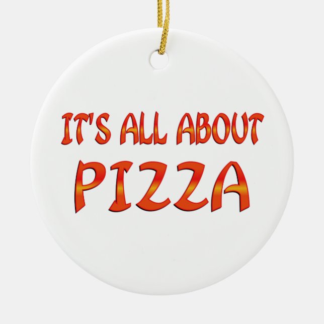 All About Pizza Ceramic Tree Decoration (Front)