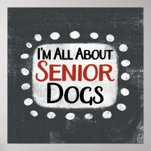 All About Senior Dogs Poster Wall Art