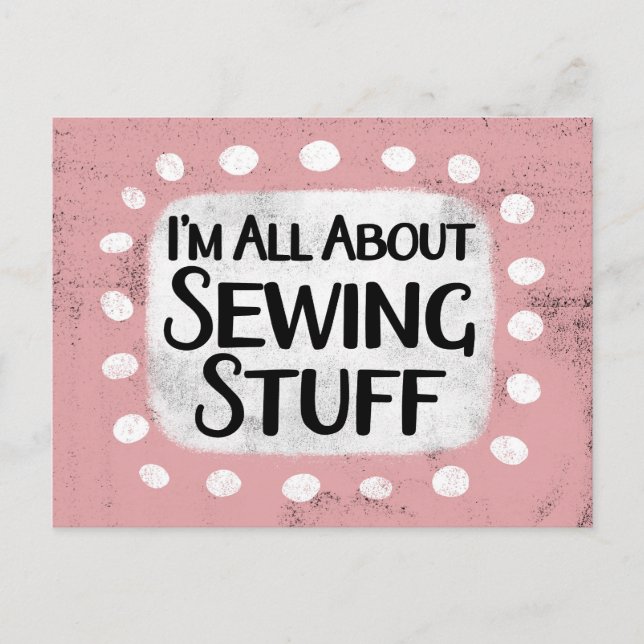 All About Sewing Stuff Postcard (Front)