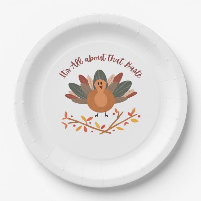 All About That Baste Classic Sloth Paper Plate (Front)