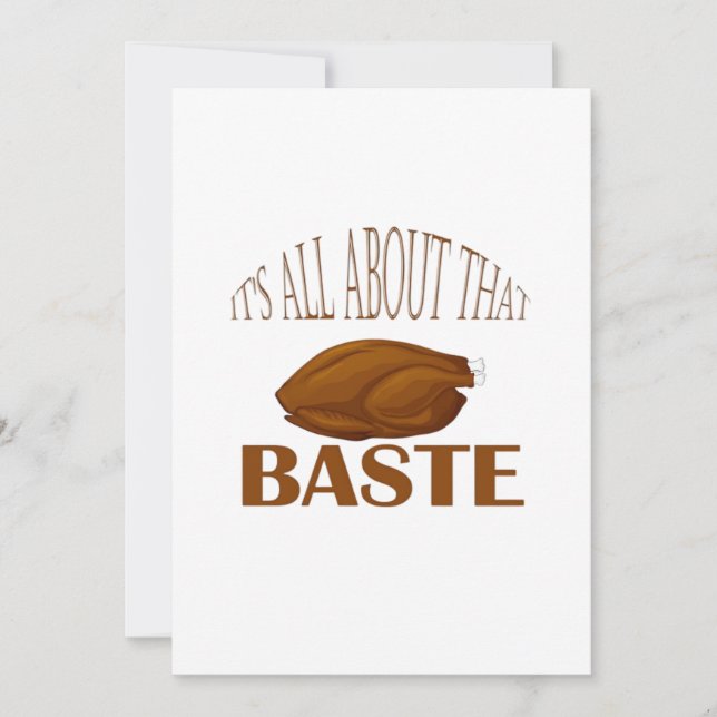 All About That Baste Quote Creative Minimal Style Holiday Card (Front)
