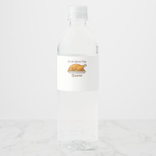 All About That Baste Thanksgiving Trendy Aesthetic Water Bottle Label