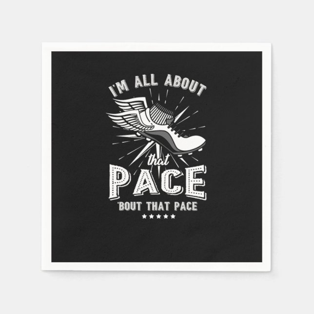 All About That Pace Track Field Runner Triathlete Napkin (Front)
