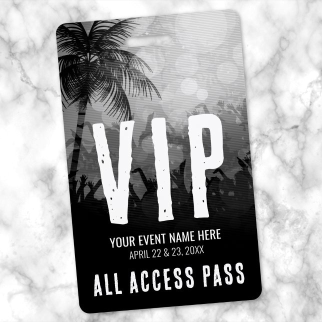 All Access Black White Event VIP ID Badge (All Access Black White Event VIP Badge)
