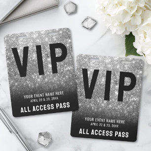 All Access Black White VIP Badge ID Badge