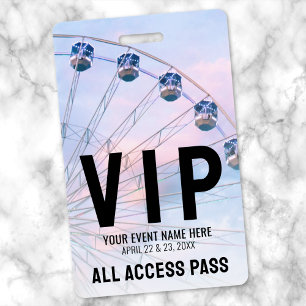 All Access Event VIP ID Badge