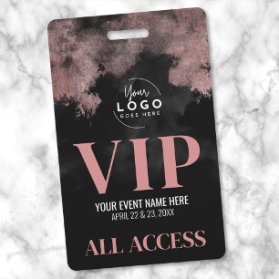 All Access Logo Rose Gold Black VIP Event ID Badge