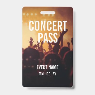 All Access Name Photo Custom Concert ID Badge