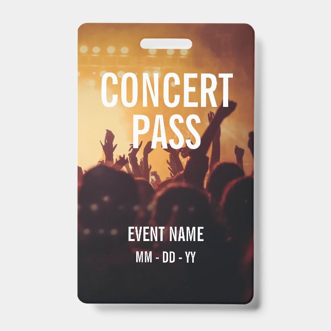 All Access Name Photo Custom Concert ID Badge (Front)