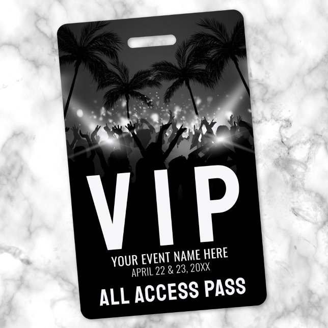 All Access Pass Black White Event VIP ID Badge (All Access Pass Black White Event VIP Badge )